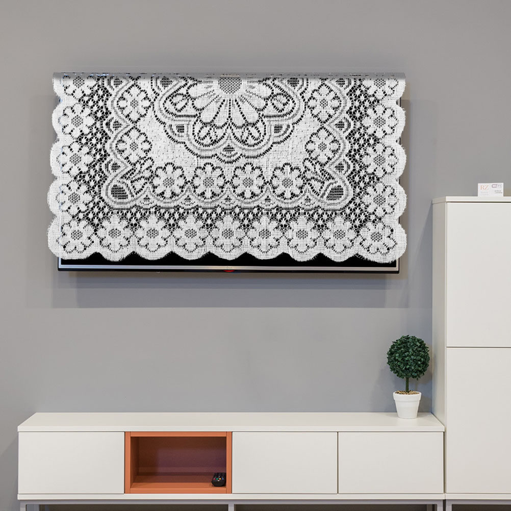 Kitchen Appliances In White - Copertura Antipolvere Quadrata in Pizzo Bianco