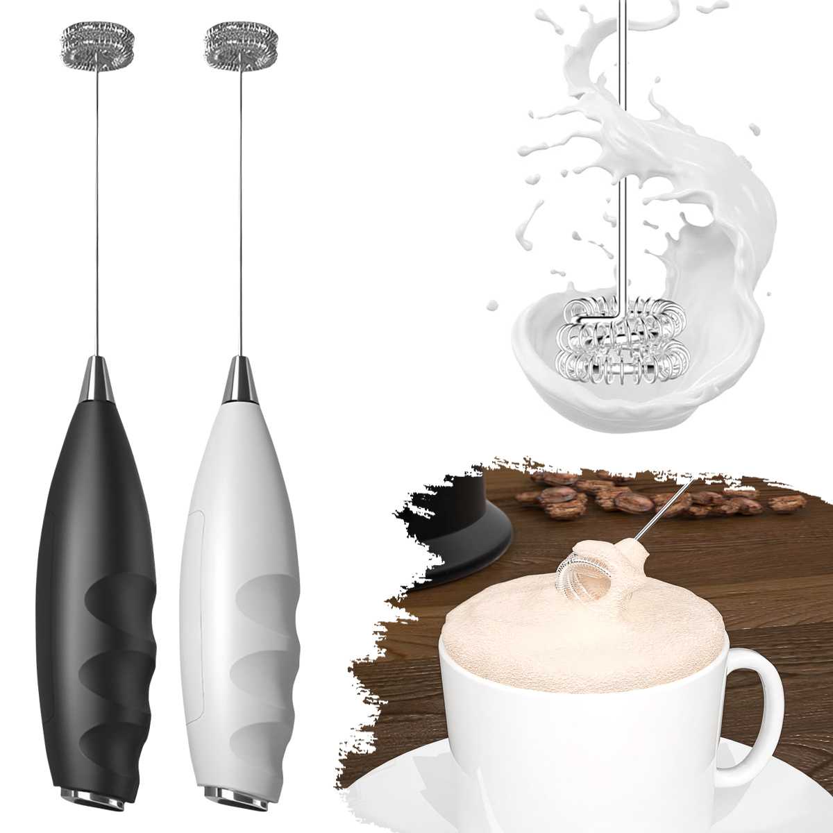 Kitchen Appliances B&Q - Montalatte Elettrico per Caffè, Frullino Elettrico