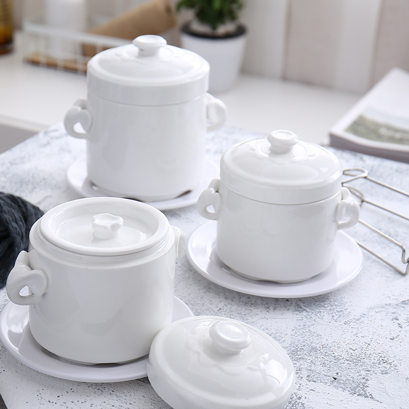 Slow Cooker Ceramic - Pentola per stufato in ceramica bianca